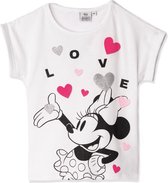 Disney Minnie Mouse T-shirt - LOVE - wit - maat 104 (4 jaar)