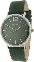 Ernest Horloge Cindy - large - silver donkergroen