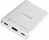 Swissten Snellader met 3 Poorten - 60W - 1x USB & 2x USB-C - Geschikt voor o.a. smartphones en tablets - Wit