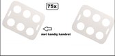75x Draag tray karton 6-vaks wit met handige handvaten - Draag tray bier frisdrank koffie wijn bier feest apres ski gele rakker festival party carnaval