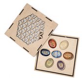 Chakra Edelstenen Zakstenen Set in Flower of Life Opbergdoos