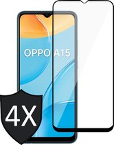 Screenprotector geschikt voor Oppo A15 - FullGuard Screen Protector - 4 Stuks