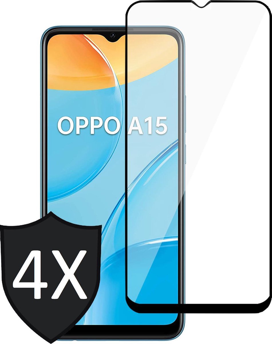 Screenprotector geschikt voor Oppo A15 - FullGuard Screen Protector - 4 Stuks