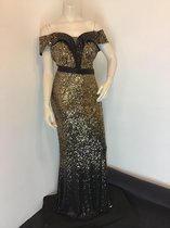 Gala jurk zwart met goud