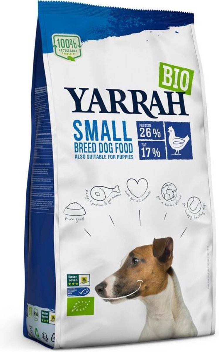 4x Yarrah Bio Hondenvoer Adult Small Breed Kip 2 kg