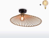 Plafondlamp - BROMO - Asymmetrisch - Bamboe - Medium - Met LED-lamp