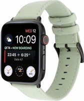 Geschikt voor Apple Watch bandje 38 / 40 / 41 mm - Series 1 2 3 4 5 6 7 8 SE - Smartwatch iWatch horloge band - 38mm 40mm 41mm - Fungus - PU Leer - Groen