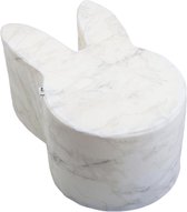 Misioo Poef  Konijn - Marmer Wit - luxe kinderpoef - luxe kinderstoel - Wit - Rabbit - White Marble Velvet