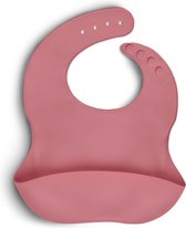 TELANO® Slabbetje Roze met Opvangbakje - BPA Vrij Siliconen Slabber Baby Peuter - Verstelbaar en Waterproof -  Kraamcadeau