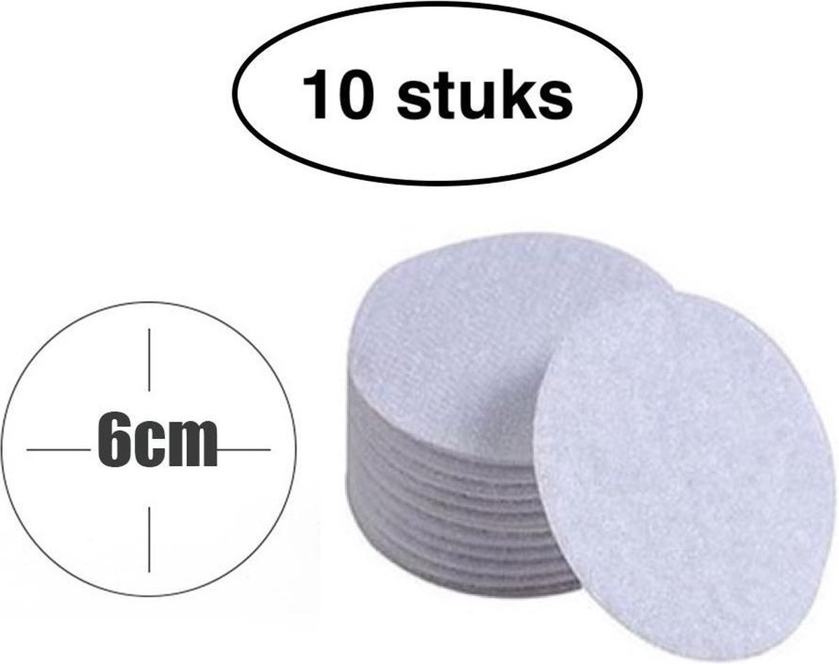 Zelfklevend klittenband – 10 stuks – 6 cm – Klittenbandsluiting – Klittenband rondjes – wit