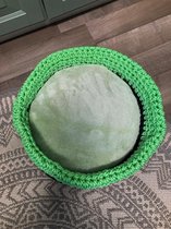 RAM-Real-Amazing-Merchandise-handgemaakt-honden-katten-mand-model-Basket-gerecycled-textielgaren-en-ppm-nylongaren-kleur-groen-binnenkussen-twee-kanten-bruikbaar-kleuren-licht-en-g