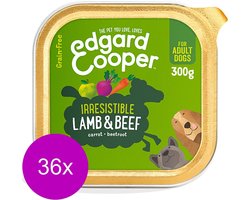 36x Edgard & Cooper Kuipje Honden Natvoer Lam - Rund 300 gr