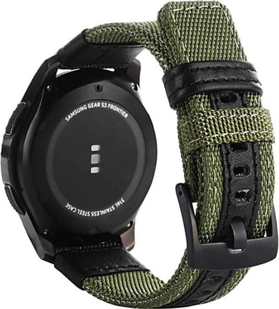 Bracelet montre Samsung Galaxy Watch Active (2) 20 mm Nylon Noir Vert | bol