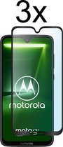 Motorola G7 Plus Screenprotector - Beschermglas Motorola Moto G7 Plus Screen Protector Glas - Full cover - 3 stuks