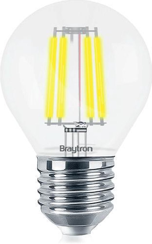 BRAYTRON-LED LAMP-WARM WHITE-ADVANCE-4W-E27-G45-CLR-2700K-GLAS-ENERGY BESPAREND