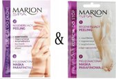 Marion Paraffine behandelingen voor je voeten en handen,  peeling + masker + sokken/handschoenen, 2 x 5ml+6ml