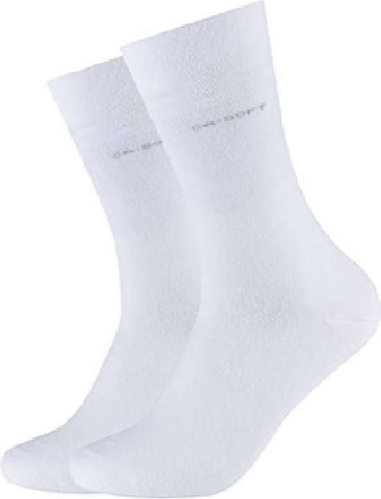 Chaussettes Camano Ca-Soft unisexe 2 PACK 35-38 Wit sans couture sans élastique de pincement