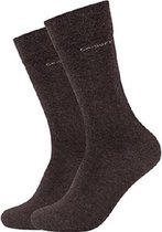 Camano Ca-Soft sokken unisex 2 PACK 35-38 Brown mel. Naadloos en zonder knellende elastiek