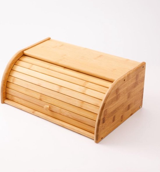 Decopatent® avec volet roulant - Boîte à pain en bois de Bamboe avec couvercle coulissant - Boîte à pain - Conservez le pain et gardez-le au frais