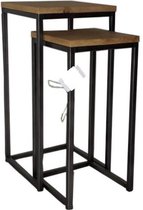 Eiken Bijzettafel Duo