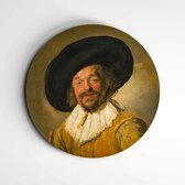 Muurcirkel de vrolijke drinker | Trendy classic | Oude meester - 120x120cm, Dibond