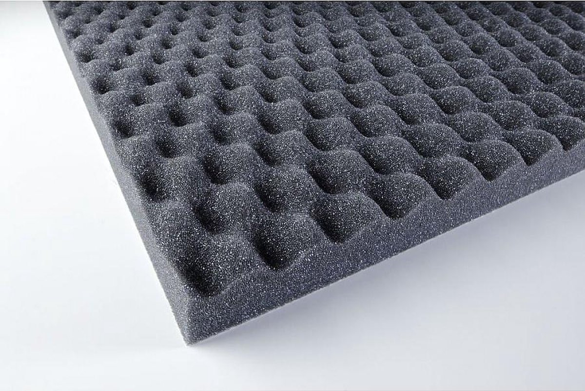 Geluidsisolatieplaten noppenschuim zelfklevend, brandvertragend (antraciet) 100x100x3CM, 3 stuks, 3m².