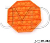 Jumada's Pop-it Fidget Speelgoed - Anti-stress Speelgoed - Pop-IT Fidget Toy - Achthoek Design - Oranje - 12,5 x 12,5 x 1,5 cm