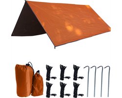 TDR - Outdoor Draagbaar Zonnescherm Met Opbergtas - Waterdicht-SPF - Tarps voor Kamperen300 * 300cm - 3-4Personen - Orange