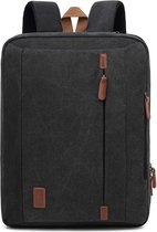 EV® Laptop tas voor modellen tot 15.6 inch Zwart - Stijlvolle rugtas met verschillende draagmethodes - Draagtas en schoudertas - Aktetas