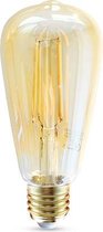 Dimbare filament LED Lamp - Voordeel Pack - 2 Stuks - Extra Warm witte lichtkleur 2200K - Amber coating - 6W - Vorm:  Edison ST64