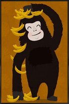 JUNIQE - Poster in kunststof lijst Gorilla Orange -40x60 /Oranje &