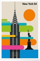 JUNIQE - Poster Vintage New York 64 -20x30 /Kleurrijk