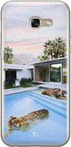 Hoesje geschikt voor Samsung Galaxy A5 (2017) - Tijger zwembad - Soft Case - TPU - Print - Multi - ELLECHIQ