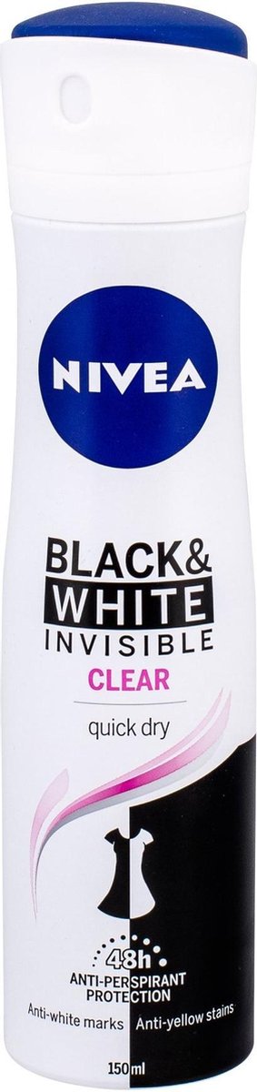 Goedkoopste Nivea Invisible For Black & White 48h 150ml Antiperspirant Clear