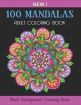 Black Background Coloring Book- 100 Mandalas
