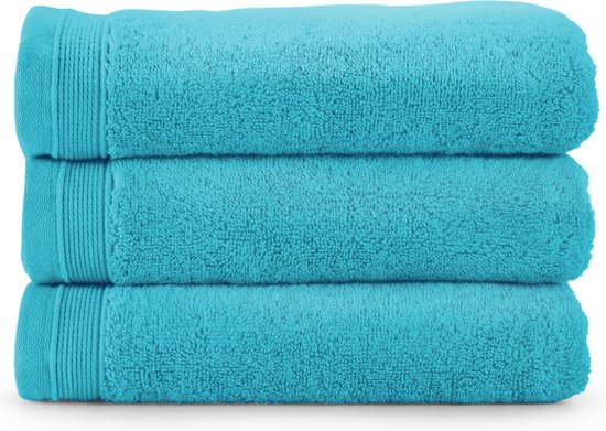 Bamatex Home Textiles - Collectie Emotion - Handdoek - 50*100 cm - TURQUOISE - set van 3 stuks - Egeïsche gekamde katoen - 540 g/m2