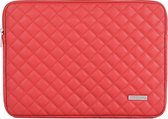 Laptophoes 15.6 Inch - Hoes Geschikt voor o.a MacBook 2021 Hoes (16 inch) - Laptop Sleeve - Leer Style Rood