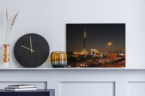 Téhéran est merveilleusement éclairé le soir Toile 40x30 cm - petit - Tirage photo sur toile (Décoration murale salon / chambre)