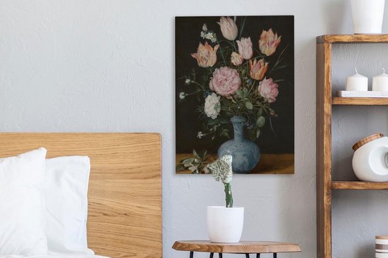 Vase Wan-Li avec fleurs - Peinture de Jan Brueghel l'Ancien Toile 30x40 cm - petit - Tirage photo sur toile (Décoration murale salon / chambre)