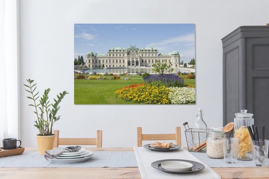 Palais du Belvédère avec ses jardins Toile 120x80 cm - Tirage photo sur toile (Décoration murale salon / chambre) / Villes sur toile