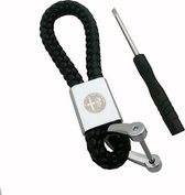 ALFA ROMEO Sleutelhanger Auto - Logo Automerk - Leer en Metaal - 25 Verschillende Automerken - Auto accessoire  - Keychain - Koord - Cadeau/Geschenk