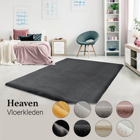 Lalee Heaven - Vloerkleed - Hoogpolig - Silk look- 200x290 - Grafiet |  bol.com
