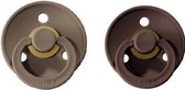 BIBS fopspeen set van 2 |  DARK OAK + CHESTNUT | Maat 1 - T1 Leeftijd: 0-6 maanden