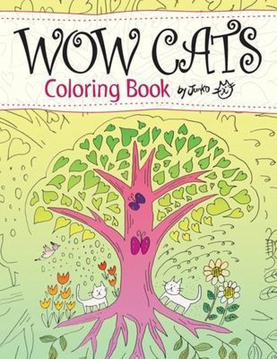 WOW CATS Coloring Book by Junko (Japanese-English edition) - cover