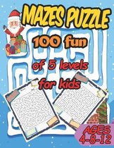 100 Fun Mazes Puzzle of 5 Levels for Kids 8-12