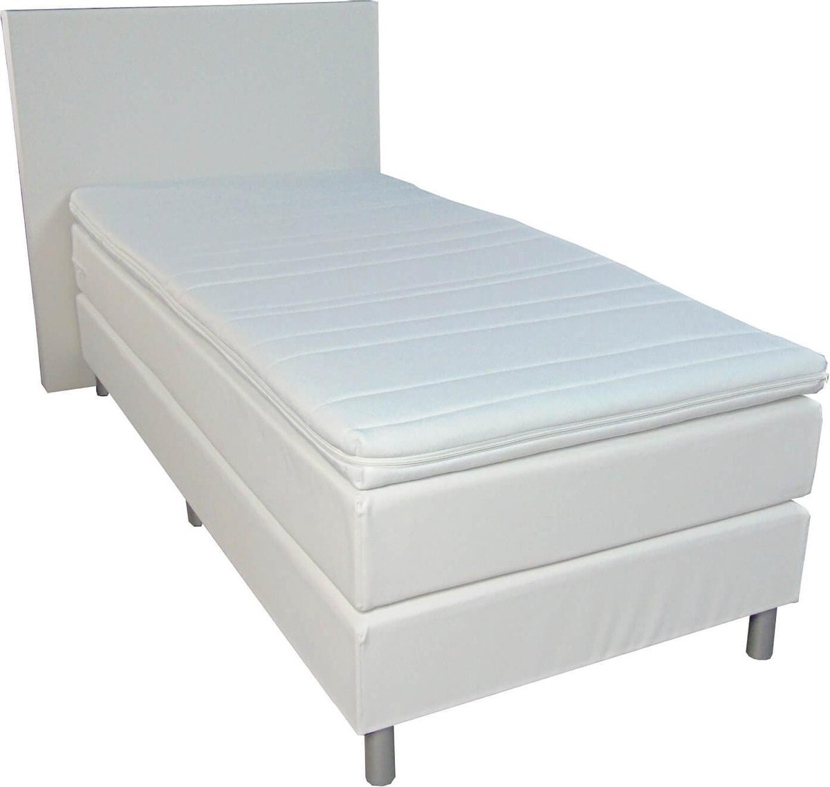 Slaaploods.nl Anda - Boxspring inclusief matras - 120x220 cm - Kunstleer - Wit