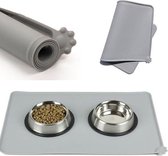 Winkrs - Placemat voor voerbak van hond of kat - grijs siliconen mat voor huisdieren