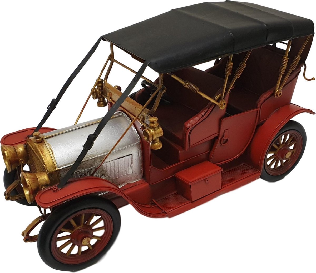 Omgeving Supplement hand Miniatuur autos - Oldtimer rood decoratie modelauto 33cm metalen auto |  bol.com