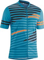 Gonso Het Gonso Agno Full Zip Fietsshirt - Maat XL  - Mannen - blauw - zwart - oranje