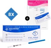 Telano Ovulatietest 8 stuks - Gratis Zwangerschapstest Dipstick en Ovulatiekalender